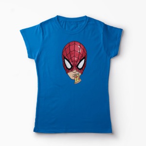 Tricou Spiderman Pizza - Femei-Albastru Regal